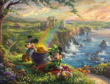 Mickey and Minnie in Ireland TK Disney Peinture à l'huile